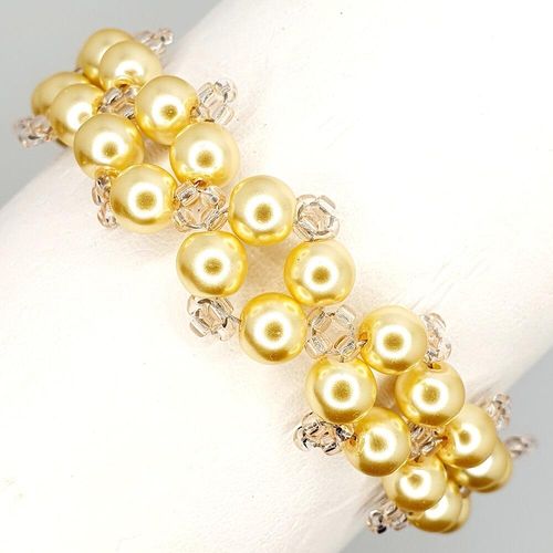 Rachel Pearl Bracelets Makes 3 peach bracelet making kit — DIY set with beads and instructions for creating handmade jewelry