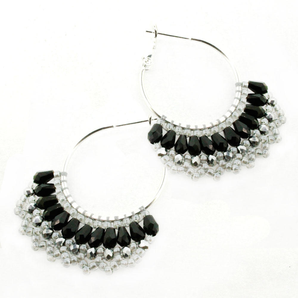 Florence Earring Pack - Silver & Black