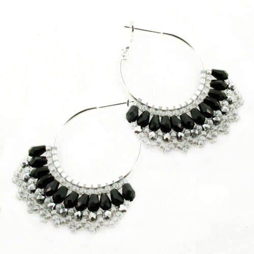 Florence Earring Pack silver & black earring making kit — DIY set with beads and instructions for creating handmade jewelry