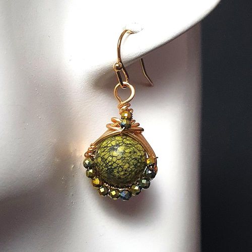 Ingrid Gemstone Earrings 2 Pairs serpentine earring making kit — DIY set with beads and instructions for creating handmade jewelry