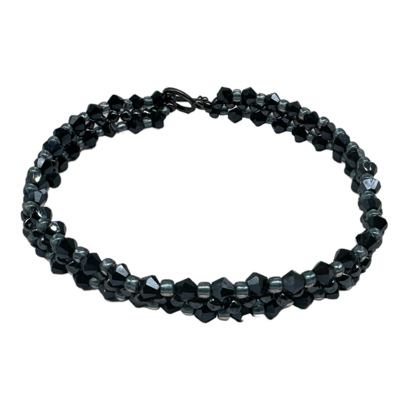 Mia Crystal Bracelet Makes 3 hematite sapphire bracelet making kit — DIY set with beads and instructions for creating handmade jewelry