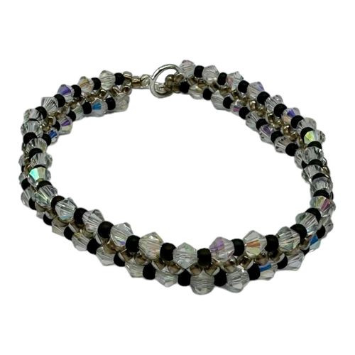 Mia Crystal Bracelet Makes 3 charcoal crystal bracelet making kit — DIY set with beads and instructions for creating handmade jewelry