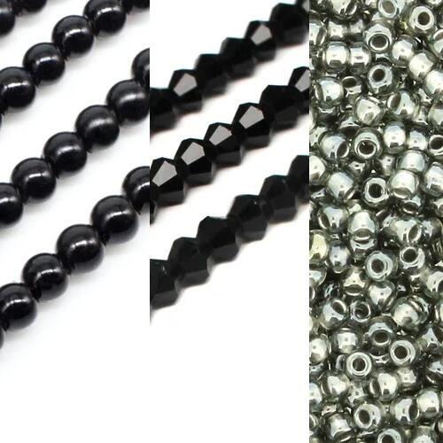 Kassia Diamond Bracelet Makes 2 black diamond bracelet making kit — DIY set with beads and instructions for creating handmade jewelry