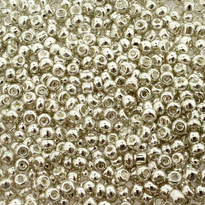 Seed Beads Metallic  Silver - Size 8 100g