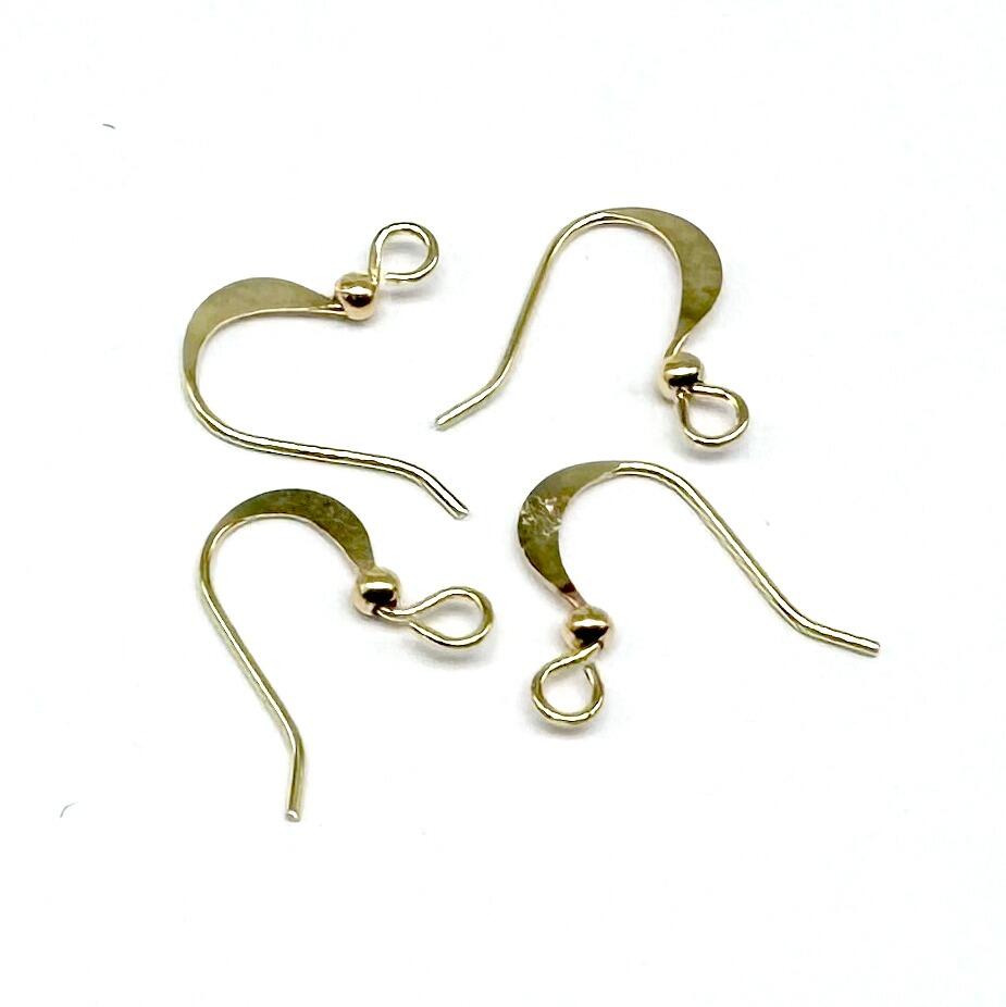 Ear Wire Flat with Ball   Gold Plated 20 Pairs 18 x 11mm for jewellery making