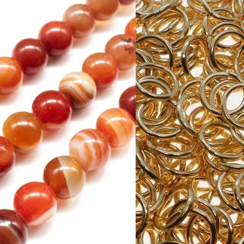 Laura Agate Jewellery orange jewelry making kit — DIY set with beads and instructions for creating handmade jewelry