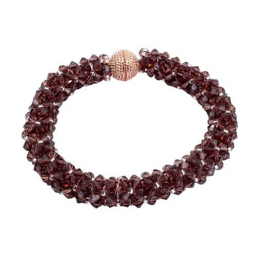 Crystal Bicone Bangle amethyst jewelry making kit — DIY set with beads and instructions for creating handmade jewelry