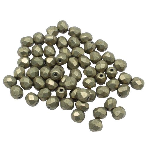 4mm Czech glass fire polished faceted beads suede gold cloud dream — pack of 100, high-quality faceted beads perfect for jewelry making a…