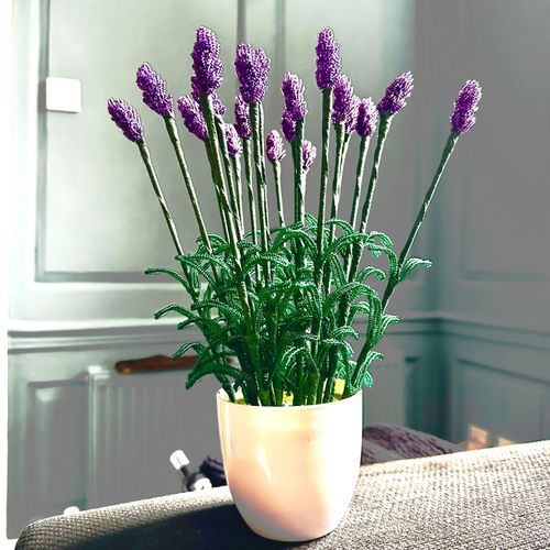 Twilight Lavender Beaded Flowers 20 sprigs jewelry making kit — DIY set with beads and instructions for creating handmade jewelry