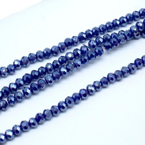 3.5mm crystal beads opal royal blue shimmer, pack of 150 — faceted for jewelry making and beadwork