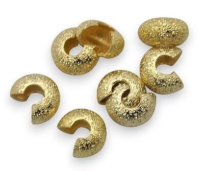 Stardust Crimp Covers 3mm (fit 2mm) 50pcs   Gold for jewellery making