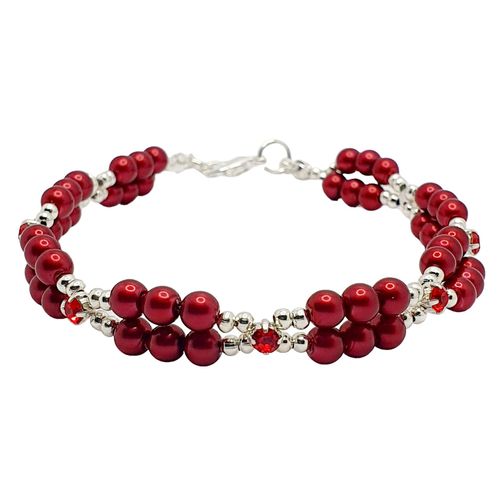 Charlene Chaton Bracelets ruby red bracelet making kit — DIY set with beads and instructions for creating handmade jewelry