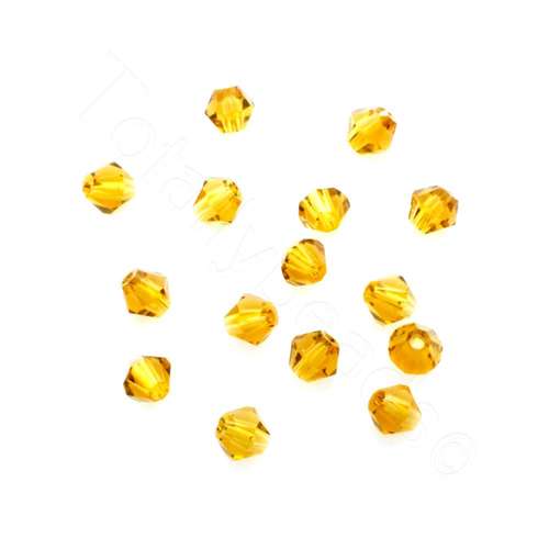 4mm crystal bicone beads topaz — faceted for jewelry making and beadwork