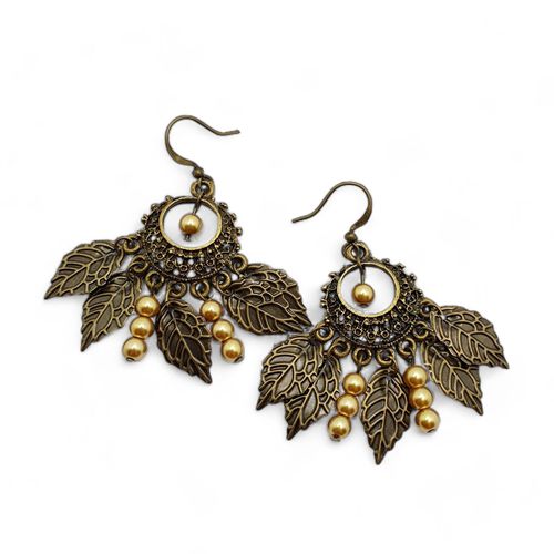 Autumn Bronze Earrings 3 Pairs antique gold earring making kit — DIY set with beads and instructions for creating handmade jewelry