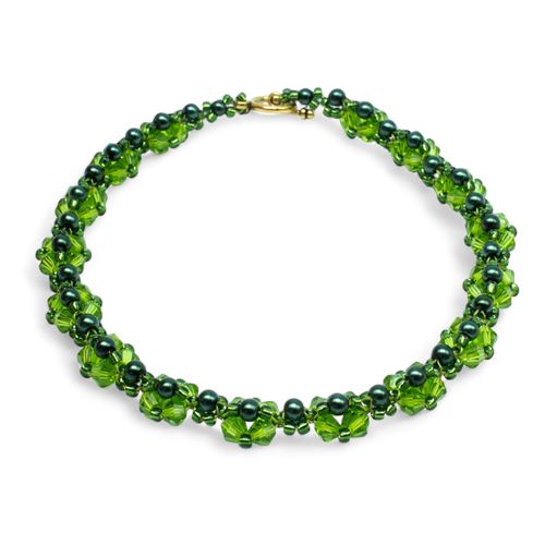 Kassia Diamond Bracelet Makes 2 olive green bracelet making kit — DIY set with beads and instructions for creating handmade jewelry