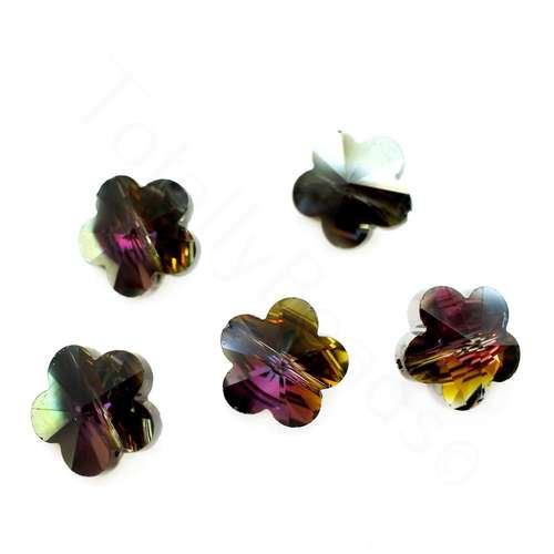 14mm crystal beads silver rainbow 14x14mm, pack of 8 — plated finish, ideal for jewelry making and beadwork