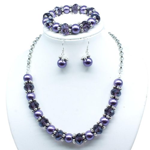 Chunky Crystal Pearl Jewellery wisteria jewelry making kit — DIY set with beads and instructions for creating handmade jewelry