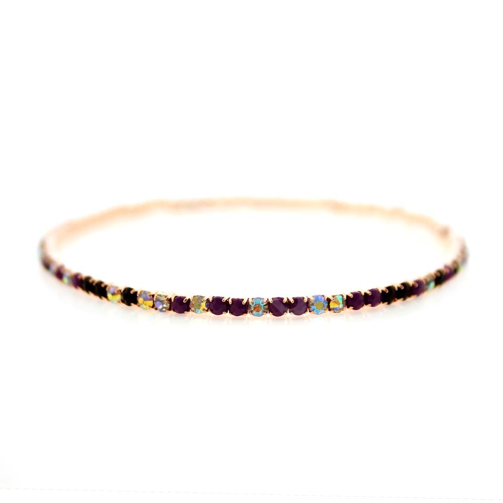 Crystal Bangle - Rose Gold with Amethyst combi