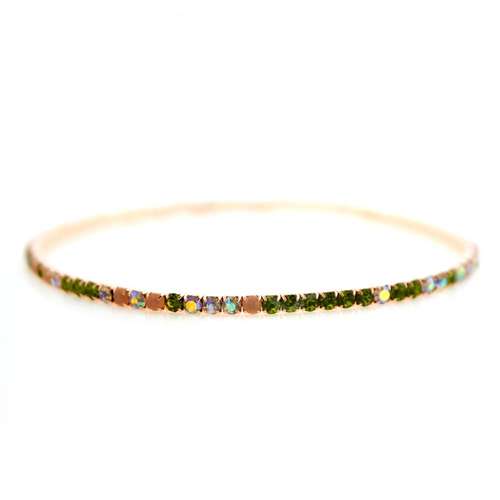 Crystal Bangle - Rose Gold with Peridot Pink combi