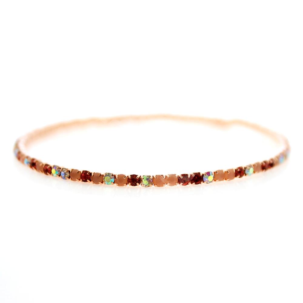 Crystal Bangle - Rose Gold with Rose Pink combi