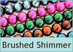 Brushed Shimmer Glass Round Beads