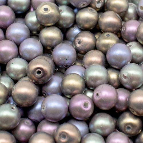 Satin Glass Pearl Round Beads 6mm   Mixed for jewellery making