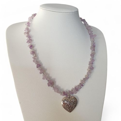 Colleen Gemstone Necklace/Bracelet light amethyst bracelet making kit — DIY set with beads and instructions for creating handmade jewelry