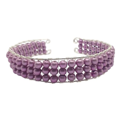 Genevieve Cuff Bracelet amethyst bracelet making kit — DIY set with beads and instructions for creating handmade jewelry