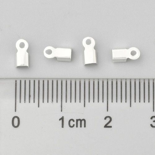Cord Crimp 2mm Short Silver Plate 40pcs for jewellery making