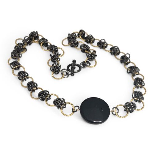 Scherzo Necklace black obsidian necklace making kit — DIY set with beads and instructions for creating handmade jewelry