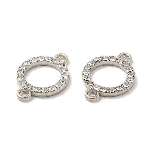 Alloy Connector Diamante Ring 16mm 4pcs   Antique Silver for jewellery making