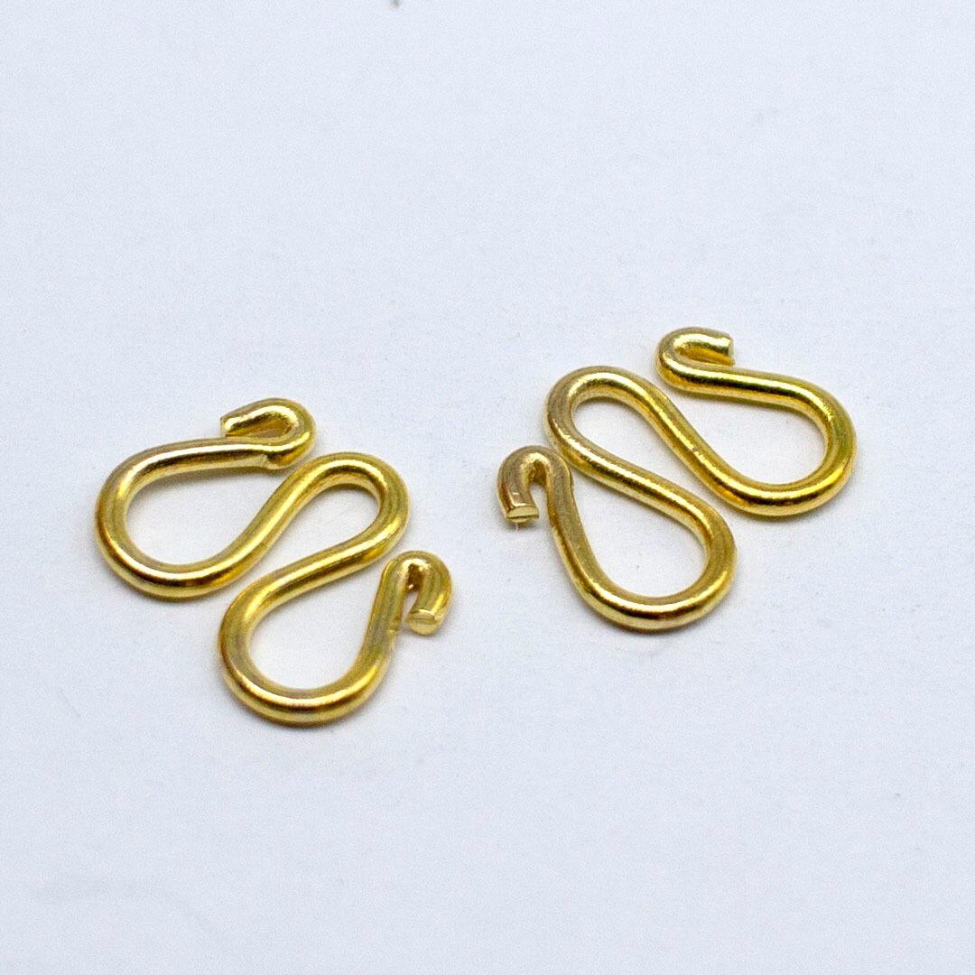W Hook Clasp 13mm Gold   5pcs for jewellery making