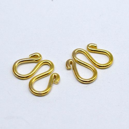 W Hook Clasp 13mm Gold   5pcs for jewellery making