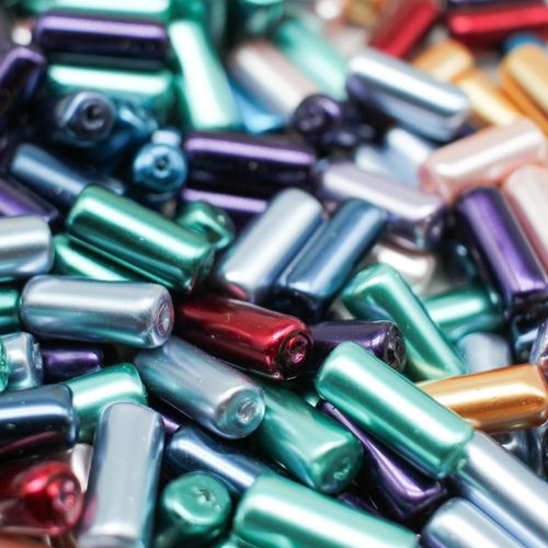 Glass Pearl Tube Beads 6x15mm   Mixed 50pcs for jewellery making