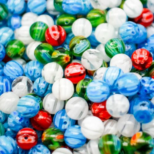 Millefiori Beads Round 8mm   Mixed 50pcs for jewellery making