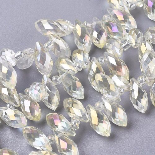 12mm crystal beads lemon ab, pack of 90 — AB finish, faceted for jewelry making and beadwork