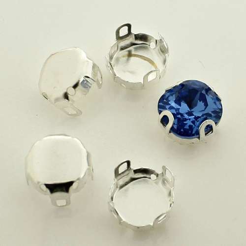 Square Rivoli Holder 10mm - Silver 10pcs