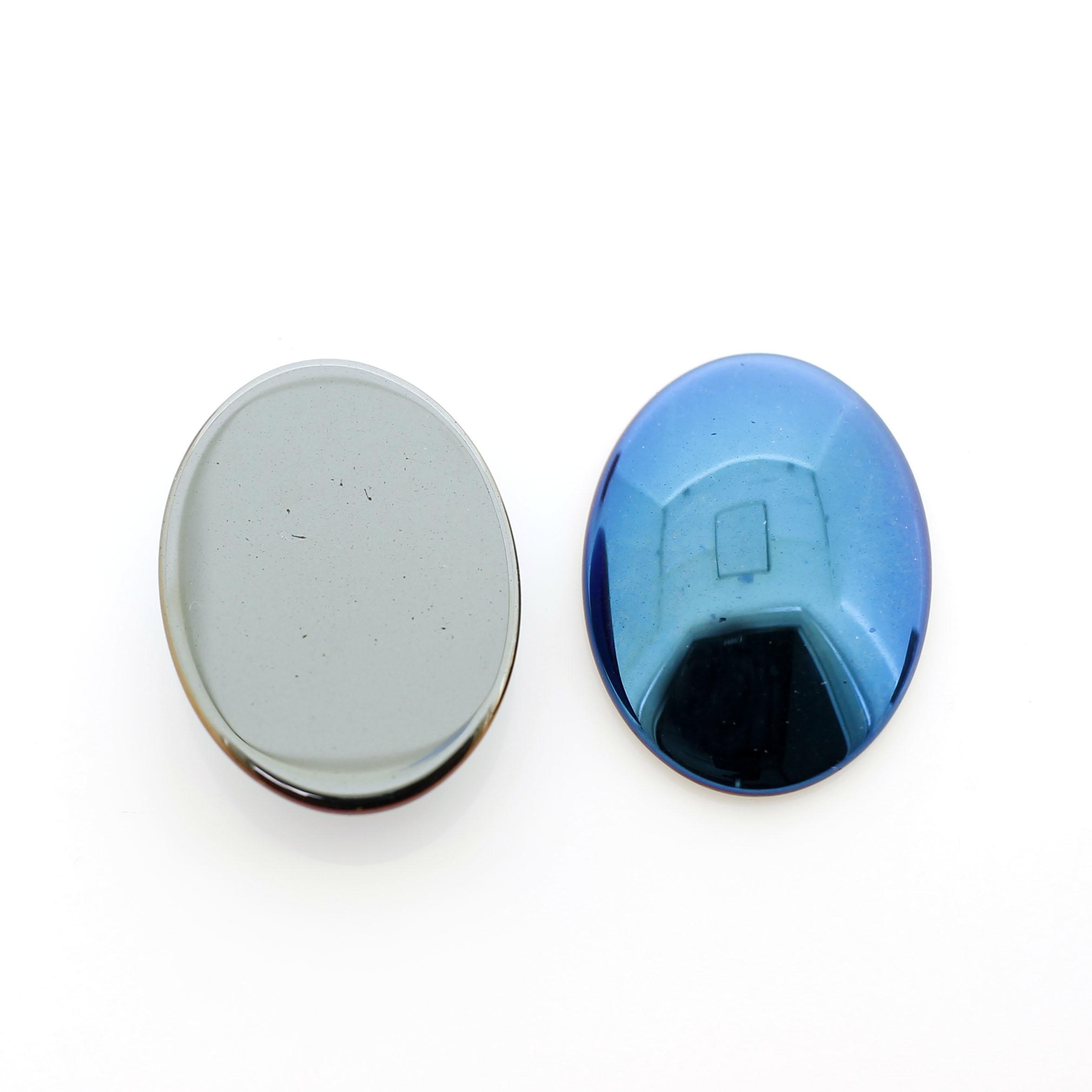 Hematite Cabochon Oval 25x18mm - Blue