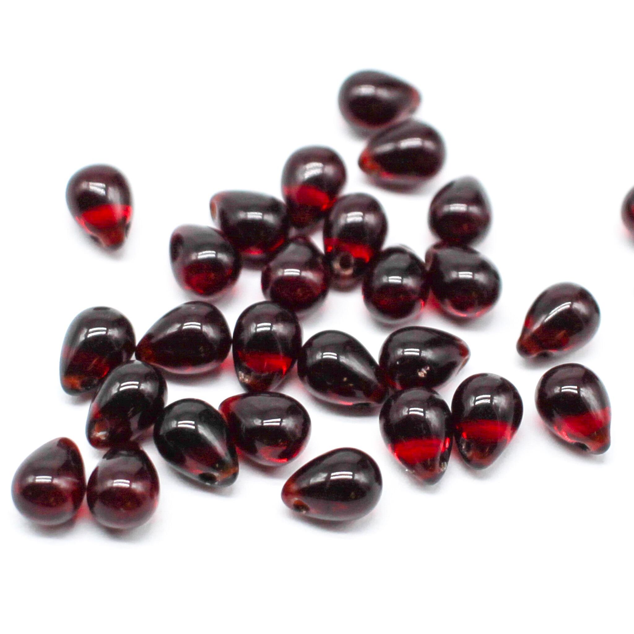 Czech Teardrop 5x7mm 10g Garnet Craft, hobby jewellery