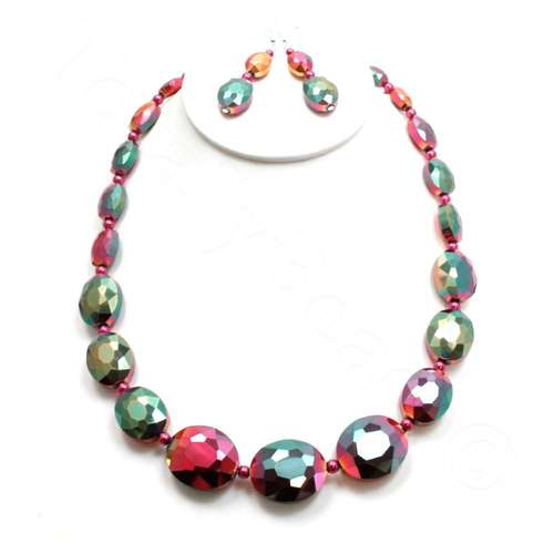 crystal beads mermaid pink — faceted for jewelry making and beadwork