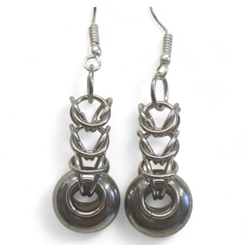 Box Weave Earring & Pendant rhodium (add beads) earring making kit — DIY set with beads and instructions for creating handmade jewelry