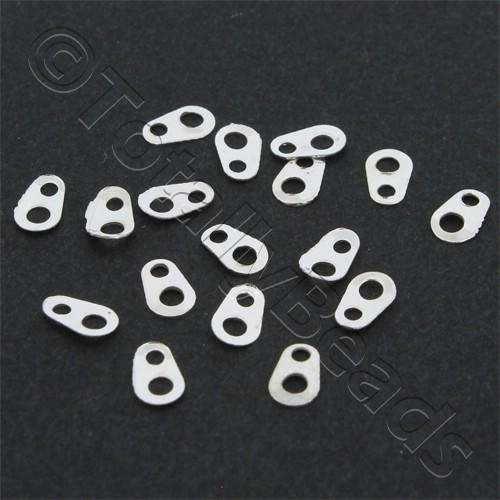 6mm Necklet Tag Silver Plated 100 Pieces