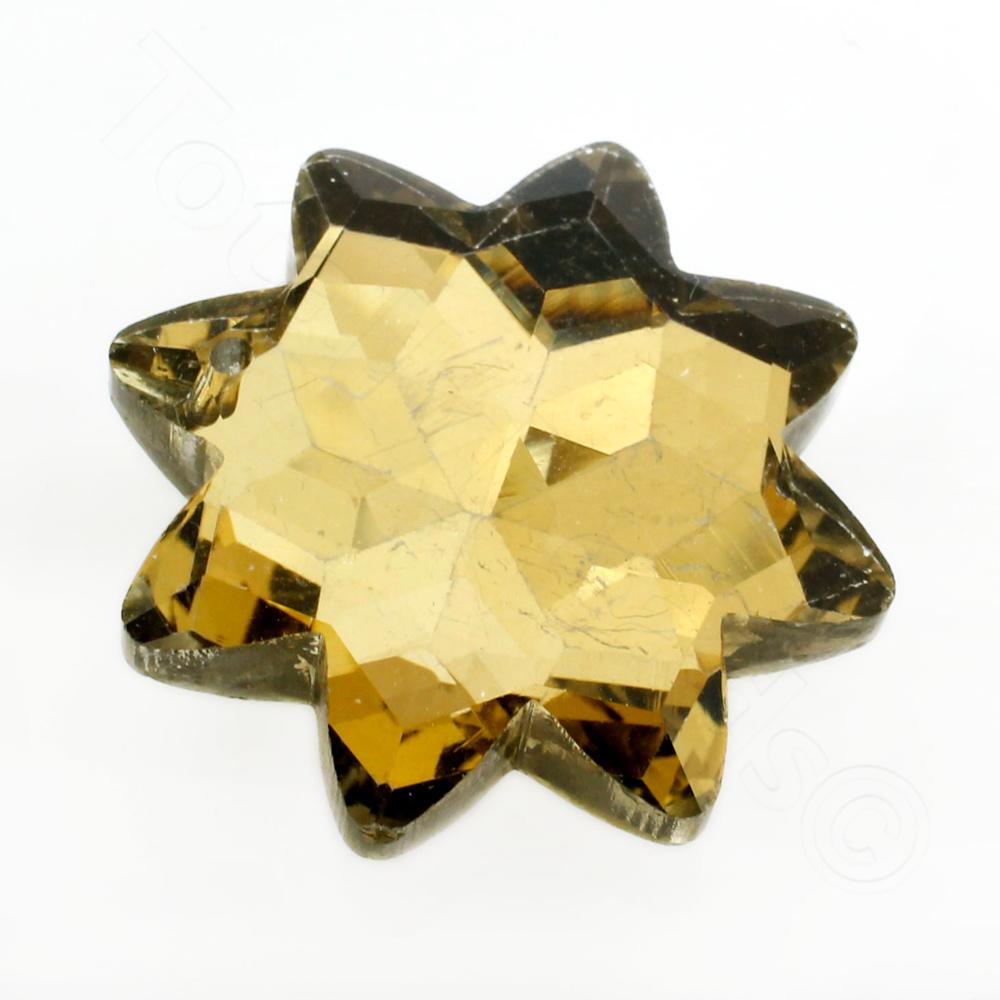 Crystal Pendant - Star 30mm - 8 Point Coffee B