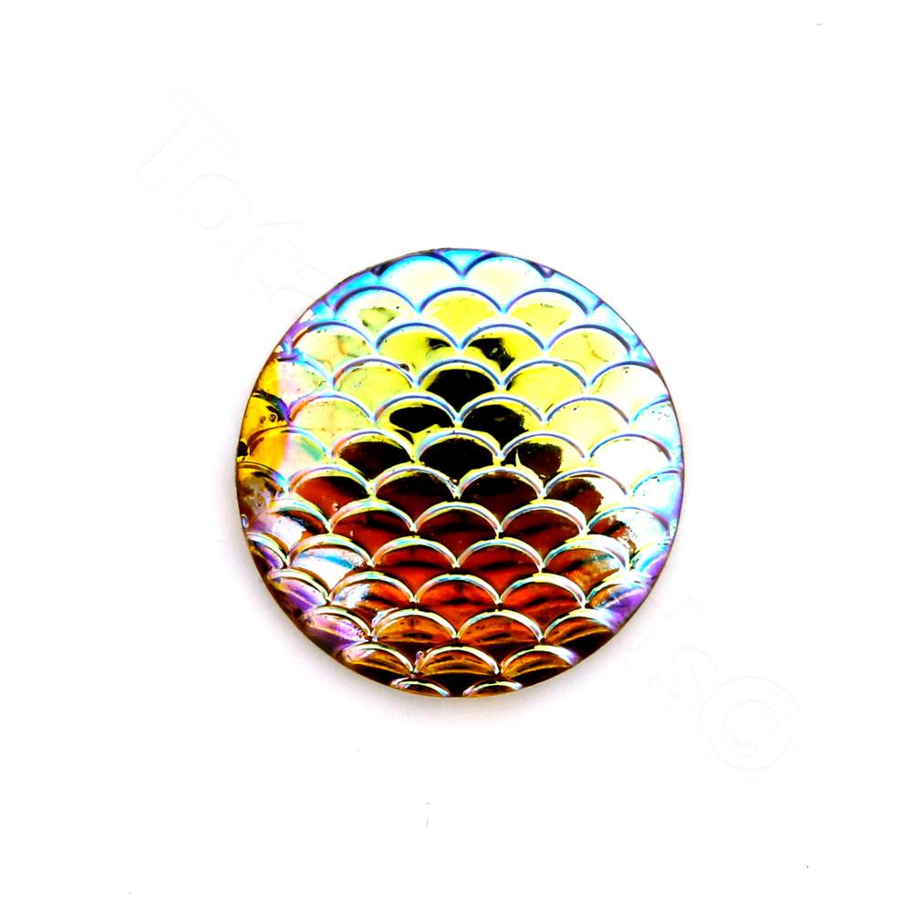 Acrylic Cabochon 20mm Disc - Scales Red
