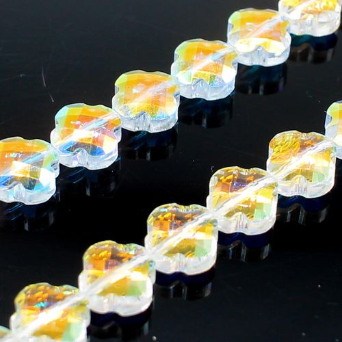 Crystal Clover Beads 10mm Crystal AB 20pcs for jewellery making