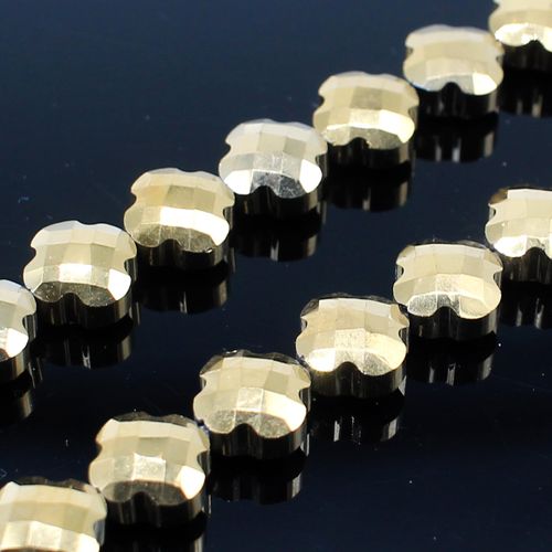 Crystal Clover Beads 10mm Gold 20pcs for jewellery making