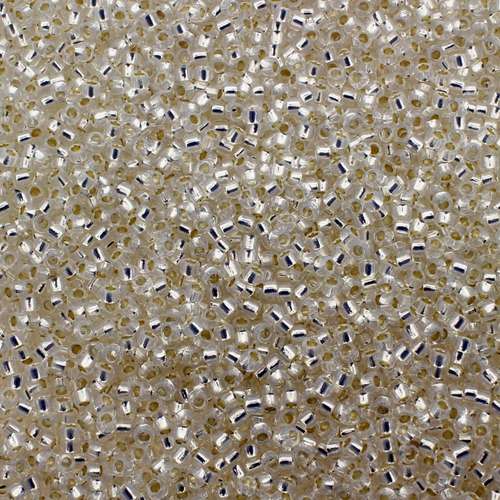 Toho Size 15 Seed Beads 10g - Silver Milky White