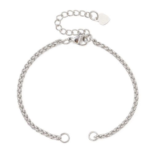 Stainless Steel Bracelet Chain Wheat 3mm 6 inch   Add Connector for jewellery making