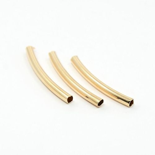 Spacer Curved Tube 40mm   Gold Copper 20pc 20 Pieces for jewellery making