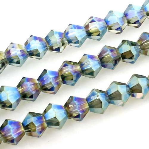 5mm crystal bicone beads electric green — faceted for jewelry making and beadwork
